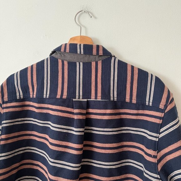 Carbon2Cobalt Striped Cotton Button Down Casual Shirt Men's Size Large - Picture 8 of 8